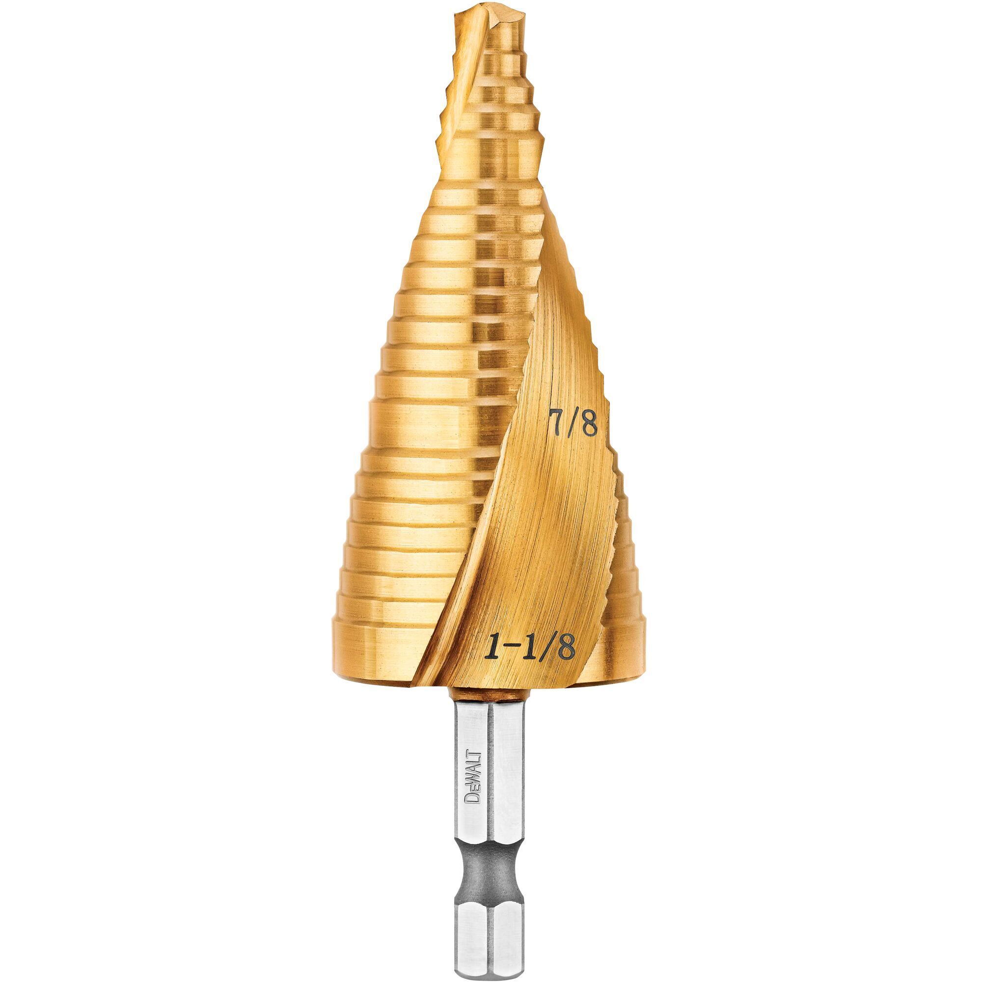 DEWALT 7/8 in. - 1-1/8 in. IMPACT READY Titanium Nitride Coating Step Drill Bit Set DWA1789IR